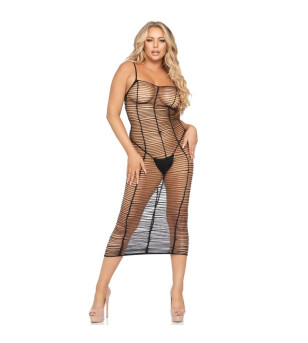 LEG AVENUE - ROBE MAXI EN FILET HORIZONTAL TAILLE UNIQUE