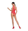 PASSION - FEMME BS086 BODYSTOCKING ROUGE TAILLE UNIQUE