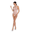 PASSION - FEMME BS087 BODYSTOCKING BLANC TAILLE UNIQUE