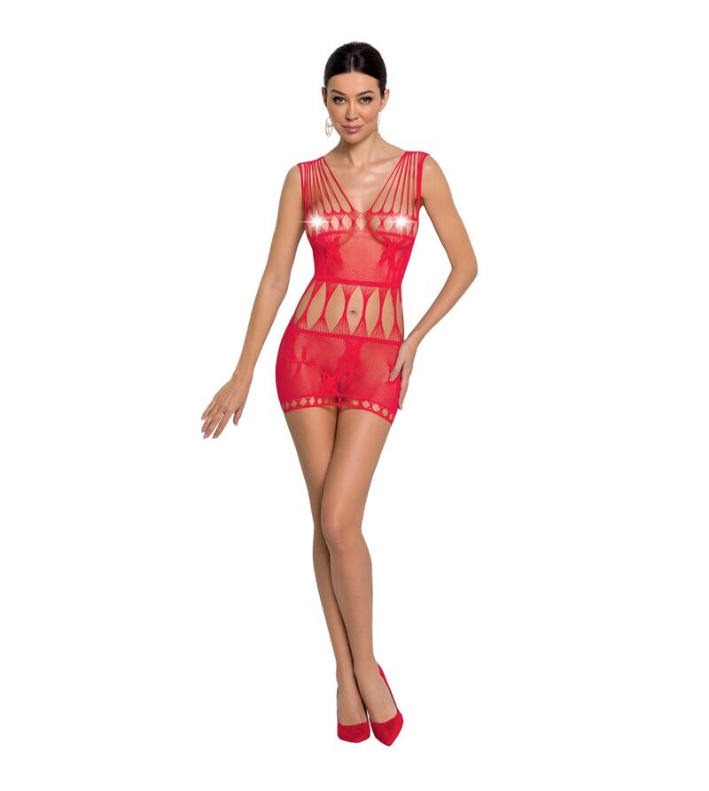 PASSION - FEMME BS090 BODYSTOCKING ROUGE TAILLE UNIQUE