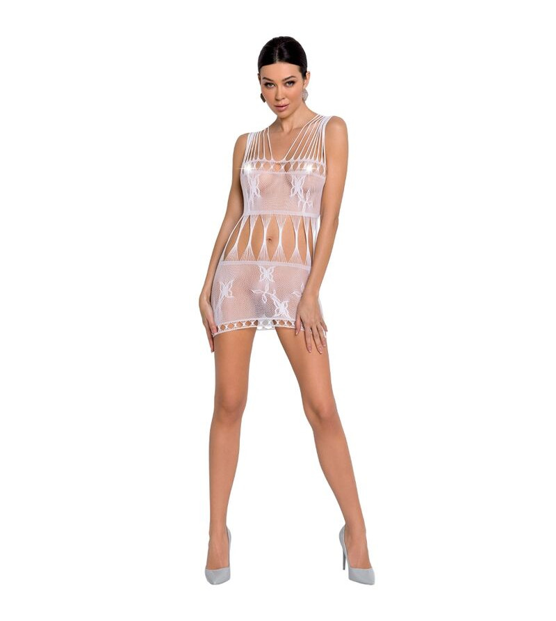 PASSION - FEMME BS090 BODYSTOCKING BLANC TAILLE UNIQUE