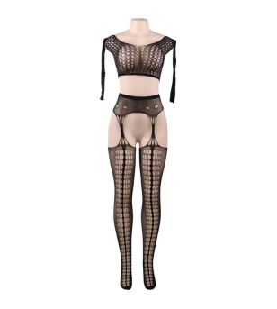 QUEEN LINGERIE - BODYSTOCKING HAUT MANCHES LONGUES S/L