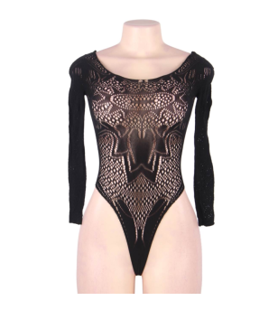 QUEEN LINGERIE - TEDDY MANCHES LONGUES S/L