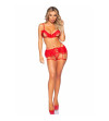 LEG AVENUE - ENSEMBLE TROIS PIÈCES SOUTIEN-GORGE, G-STRING ET JARRATIÈRE