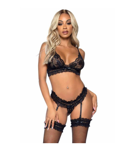 LEG AVENUE - ENSEMBLE TROIS PIÈCES TAILLE UNIQUE - NOIR