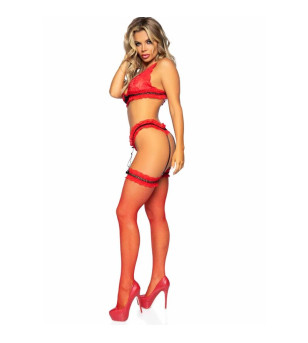 LEG AVENUE - ENSEMBLE TROIS PIÈCES TAILLE UNIQUE - ROUGE