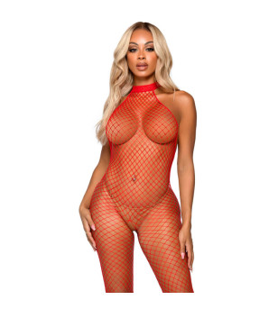 LEG AVENUE - LE FRIVOLE BODYSTOCKING - COL RACER TAILLE UNIQUE ROUGE