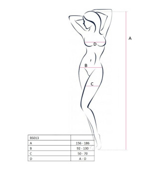 PASSION - FEMME BS013 BODYSTOCKING BLANC TAILLE UNIQUE