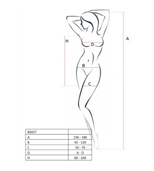 PASSION - FEMME BS027 BODYSTOCKING ROUGE STYLE ROBE TAILLE UNIQUE