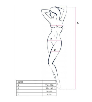 PASSION - FEMME BS031 BODYSTOCKING BLANC TAILLE UNIQUE