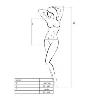 PASSION - FEMME BS035 BODYSTOCKING ROUGE TAILLE UNIQUE