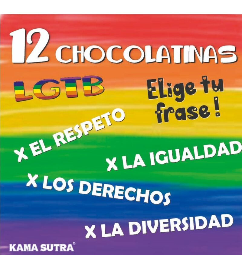 PRIDE - BOITE DE 12 BARRES DE CHOCOLAT AU DRAPEAU LGBT