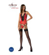 PASSION - PEONIA CORSET LIGNE ÉROTIQUE ROUGE L/XL