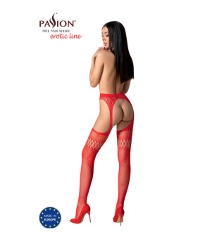 PASSION - S026 BAS BLANCS AVEC JARRETIÈRE TAILLE UNIQUE