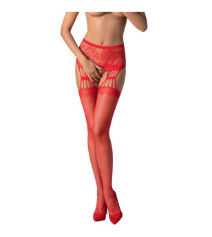 PASSION - S027 BAS BLANCS AVEC JARRETIÈRE TAILLE UNIQUE