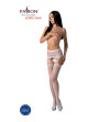 PASSION - S027 BAS BLANCS AVEC JARRETIÈRE TAILLE UNIQUE