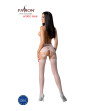 PASSION - S027 BAS BLANCS AVEC JARRETIÈRE TAILLE UNIQUE