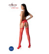 PASSION - S028 BAS ROUGES AVEC JARRETIÈRE TAILLE UNIQUE