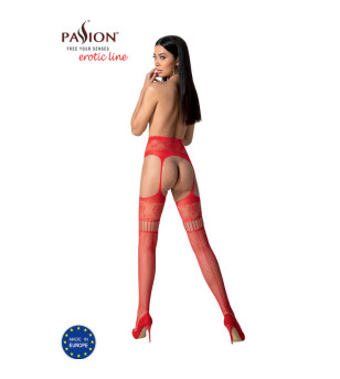 PASSION - S030 BAS BLANCS AVEC JARRETIÈRE TAILLE UNIQUE