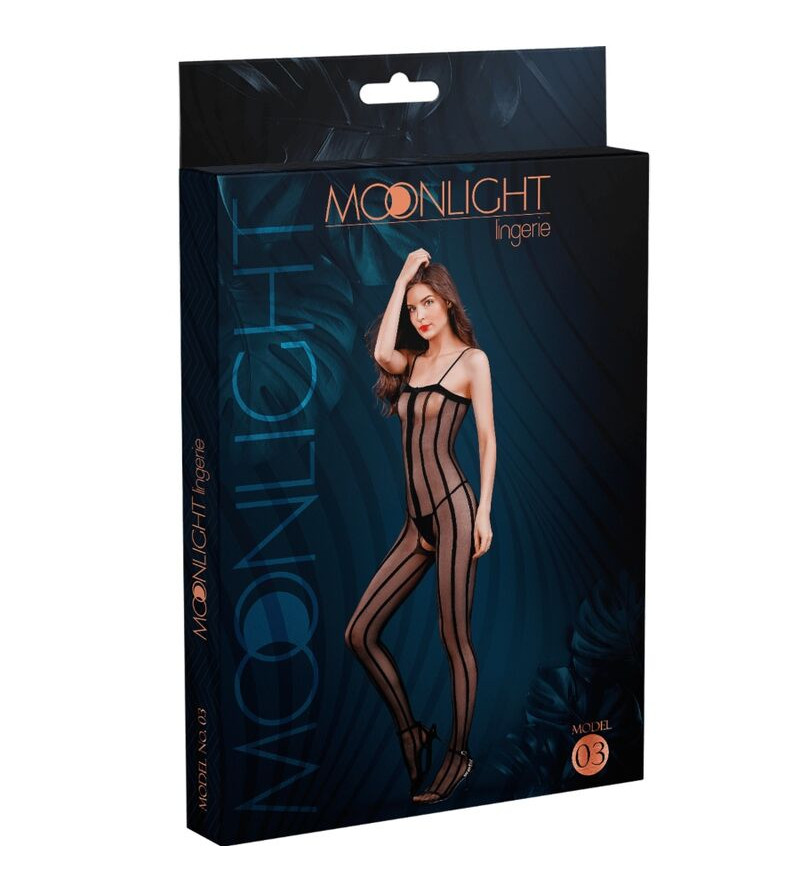 MOONLIGHT - BODYSTOCKING MODÈLE 3 NOIR TAILLE UNIQUE