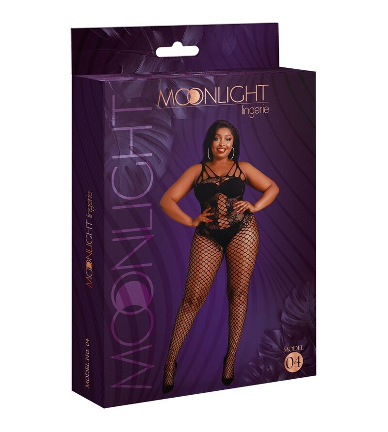 MOONLIGHT - BODYSTOCKING MODÈLE 4 NOIR GRANDE TAILLE