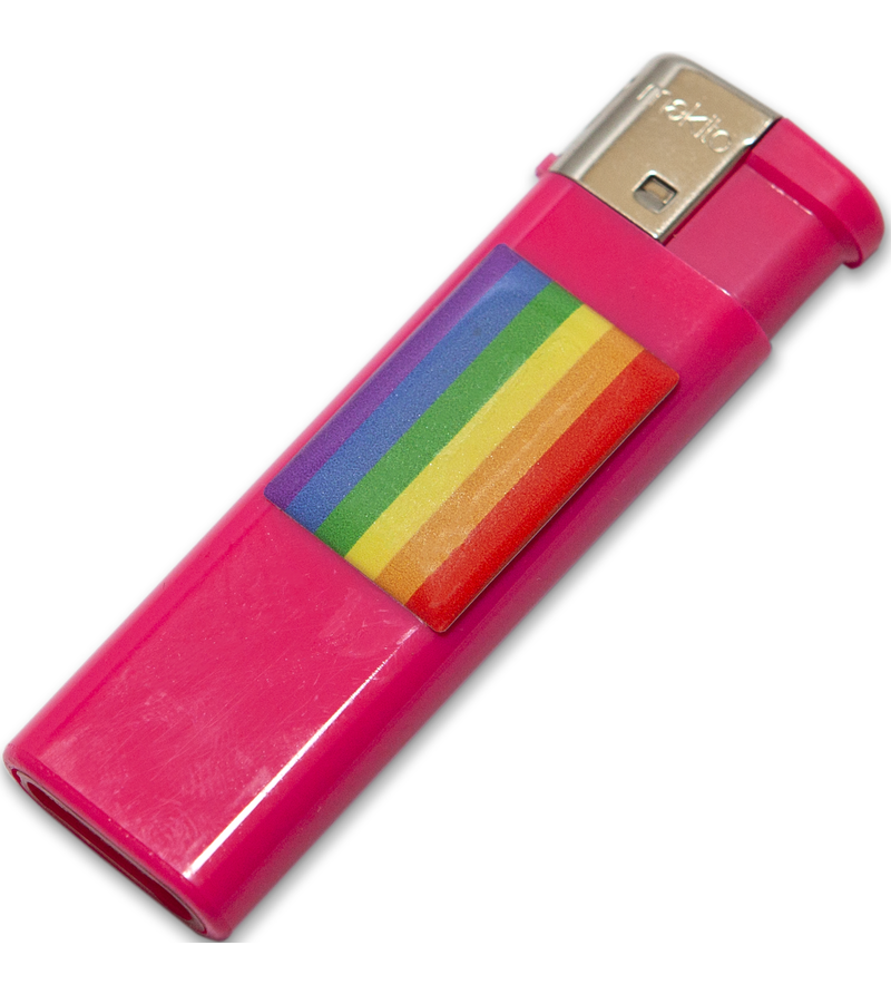 PRIDE - BRIQUET FUSCIA AVEC DRAPEAU LGBT