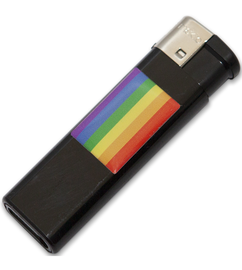 PRIDE - BRIQUET NOIR AVEC DRAPEAU LGBT
