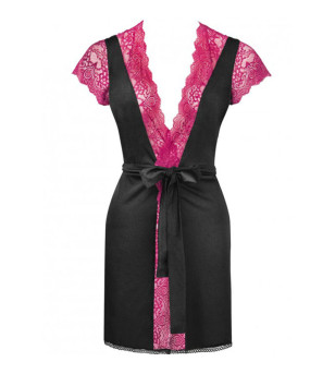 LIVCO CORSETTI FASHION - KUMIKO LC 90428 ROBE DE CHAMBRE + CULOTTE NOIR L/XL