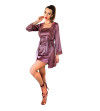 LIVCO CORSETTI FASHION - JACQUELINE LC 90249 ROBE DE CHAMBRE + CHEMISE + CULOTTE VIOLET L/XL