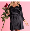 LIVCO CORSETTI FASHION - ARILADYEN LC 90568 ROBE DE CHAMBRE + CULOTTE NOIR L/XL