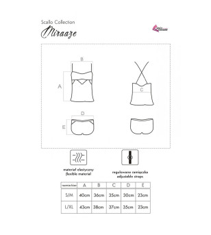 LIVCO CORSETTI FASHION - CHEMISE MIRAAZE LC 90567 + SHORT NOIR L/XL