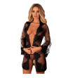 LIVCO CORSETTI FASHION - ROBE DE CHAMBRE + CULOTTE HERINA LC XG056 NOIR TAILLE UNIQUE