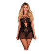 LIVCO CORSETTI FASHION - BARIRIN LC 90633 CHEMISE + CULOTTE NOIR L/XL