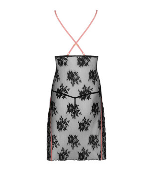 LIVCO CORSETTI FASHION - KARONIN LC 90628 CHEMISE + CULOTTE NOIR L/XL