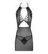 LIVCO CORSETTI FASHION - MALVIAMI LC 90625 CHEMISE + CULOTTE NOIR L/XL
