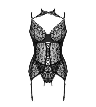 LIVCO CORSETTI FASHION - COLLECTION GIELLANDRA FOR THE SENSES CORSET + CULOTTE NOIR L/XL