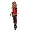 LIVCO CORSETTI FASHION - ROSE ROUGE LC 90130 CORSET + CULOTTE ROUGE L/XL