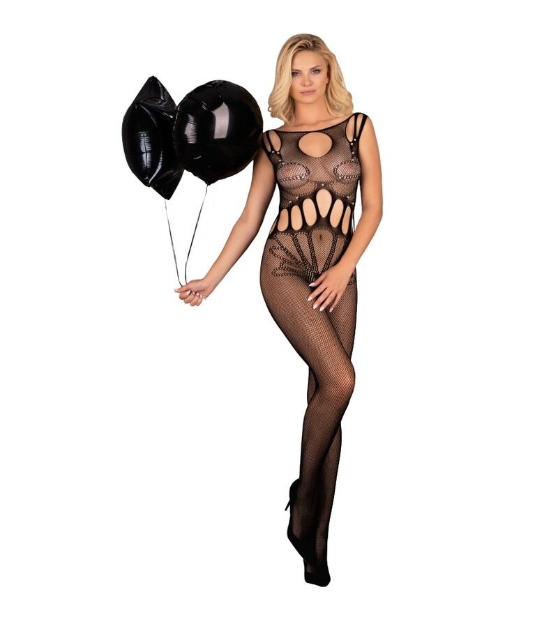 LIVCO CORSETTI FASHION - AMAHIL BODYSTOCKING SANS CROTCHLESS NOIR TAILLE UNIQUE