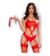 CHILIROSE - CR 4625 ENSEMBLE QUATRE PIÈCES SANS CROTCHLESS ROUGE L