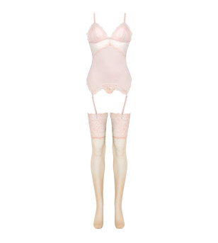 LIVCO CORSETTI FASHION - ENSEMBLE PERSINNE PÊCHE CORSET + CULOTTE + BAS