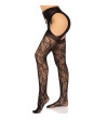 LEG AVENUE - BAS JARRETIÈRE DENTELLE NOIR