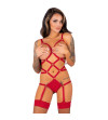 LIVCO CORSETTI FASHION - THIARA LC 20213 ENSEMBLE CORPS + BAS ROUGE L/XL