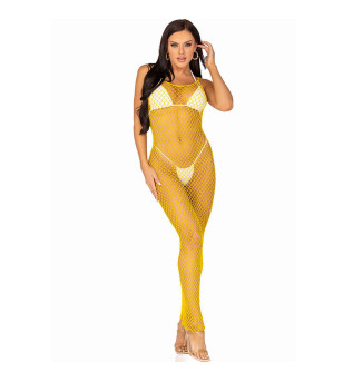 LEG AVENUE - ROBE LONGUE FILET JAUNE TAILLE UNIQUE