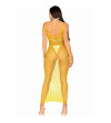 LEG AVENUE - ROBE LONGUE FILET JAUNE TAILLE UNIQUE
