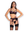CHILIROSE - CR 4693 SET QUATRE PIÈCES ROSE/NOIR XL
