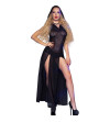 CHILIROSE - CR 4685 ROBE LONGUE À CAPUCHE NOIR L