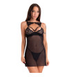 LIVCO CORSETTI FASHION - KROLINA LC 90734 CHEMISE + STRING NOIR L/XL