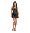 LIVCO CORSETTI FASHION - KROLINA LC 90734 CHEMISE + STRING NOIR L/XL