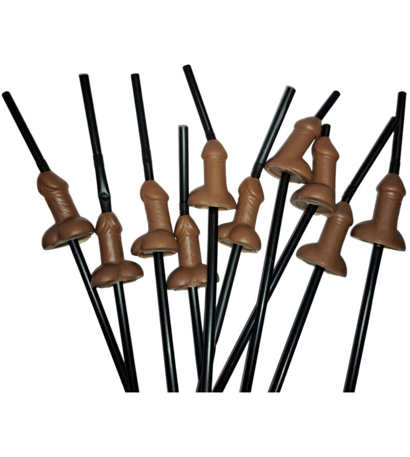 DIABLO PICANTE - SACHET DE 10 PAILLES NATURELLES GROS PÉNIS