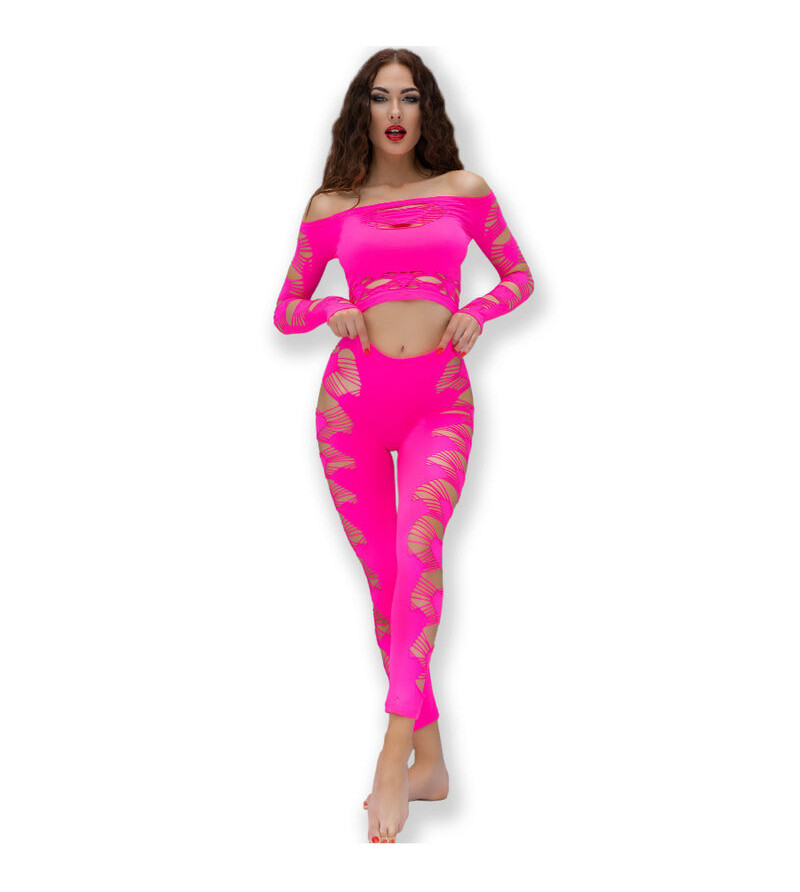 CHILIROSE - CR 4632 HAUT  PANTALON FUCHSIA S/L